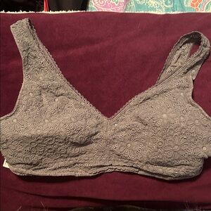 SO Gray Floral Lace Bralette